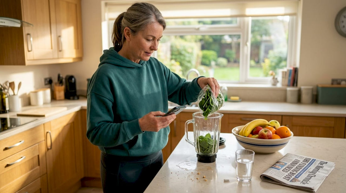 Woman preparing healthy breakfast for longevity