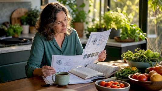 Scientist reviewing age-related health decline research papers